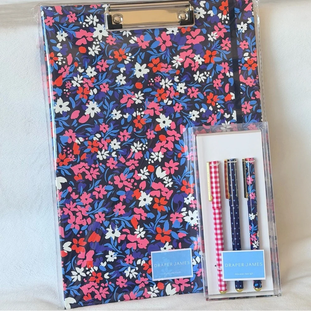 Draper James Floral Clipboard Folio with Pen Set